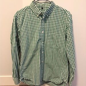 Muji Green Gingham Men's Button Down Shirt